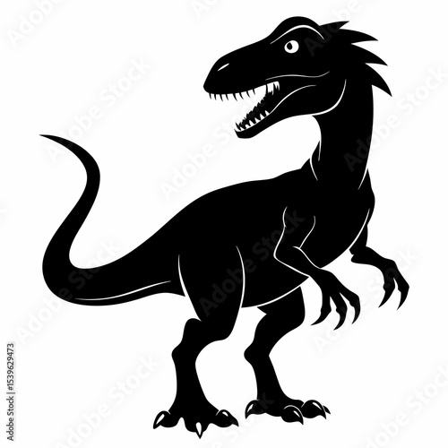 A detailed composition of dinosaur silhouette 