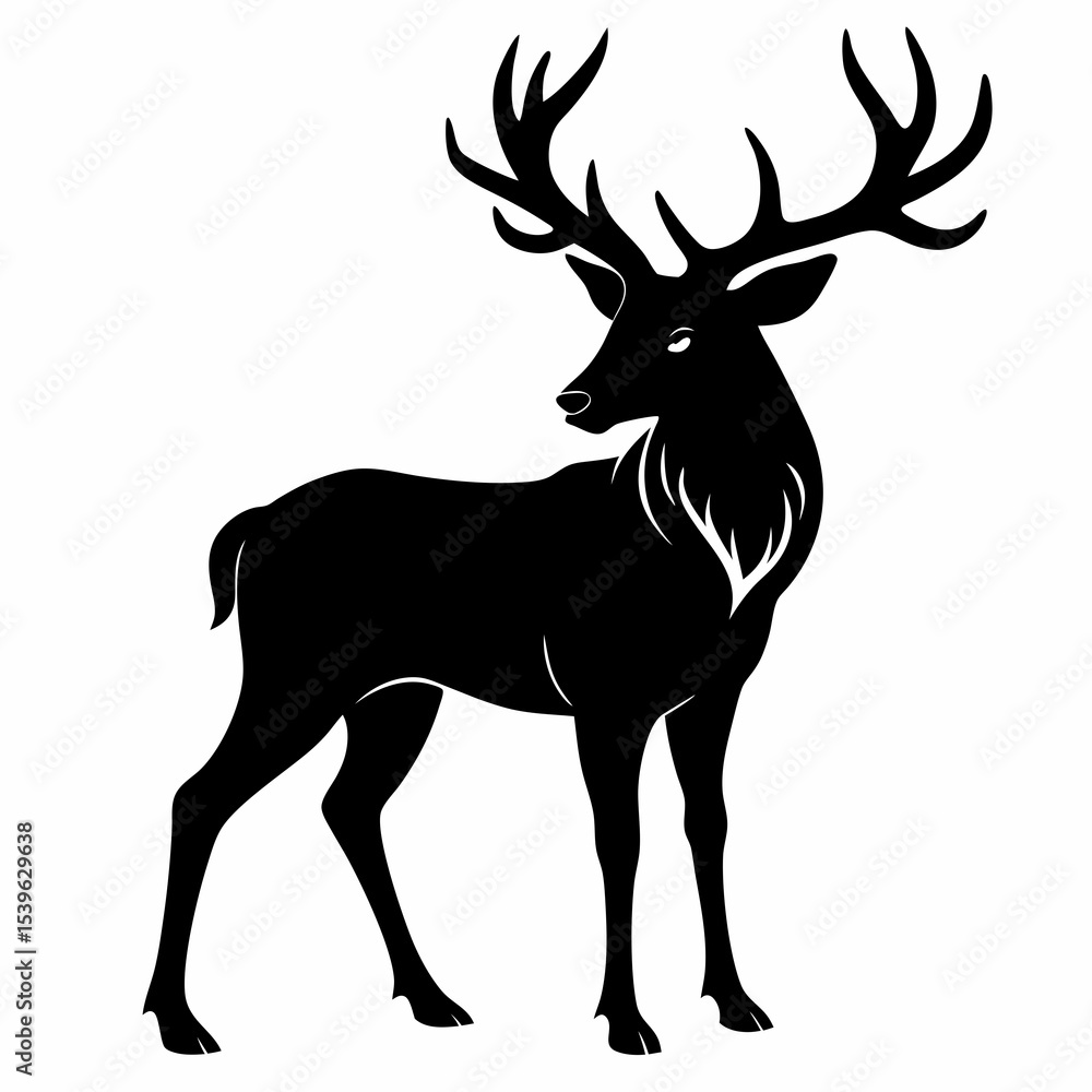 Obraz premium Deer Silhouette Vector