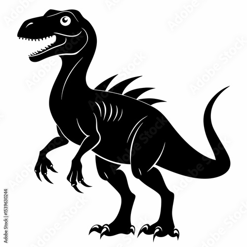 A detailed composition of dinosaur silhouette 