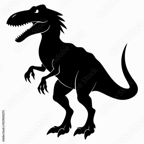A detailed composition of dinosaur silhouette 