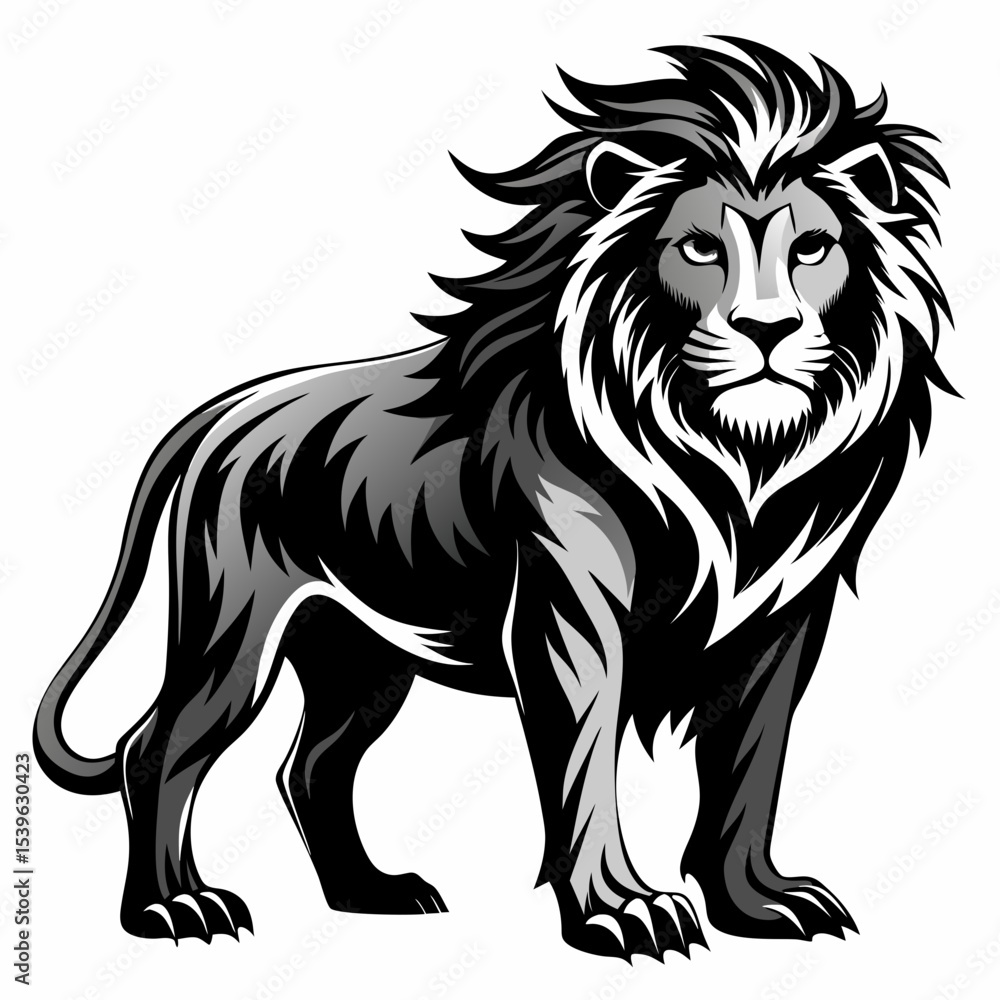 Fototapeta premium Lion Silhouette Icon Vector