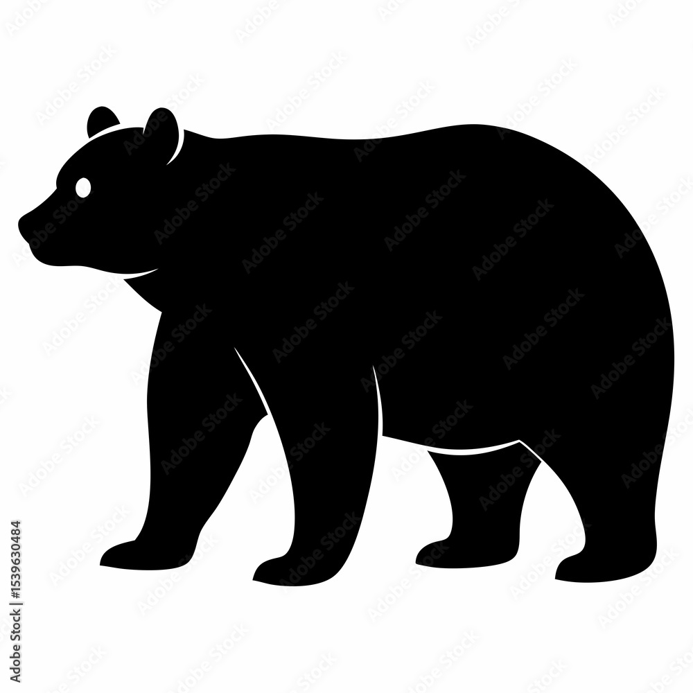 Obraz premium Black Bear Silhouette Vector