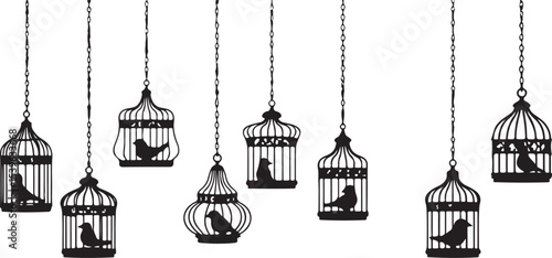 vector illustration of a bird cage, vector, illustration, silhouette, design, icon, helicopter, art, woman, fashion, black