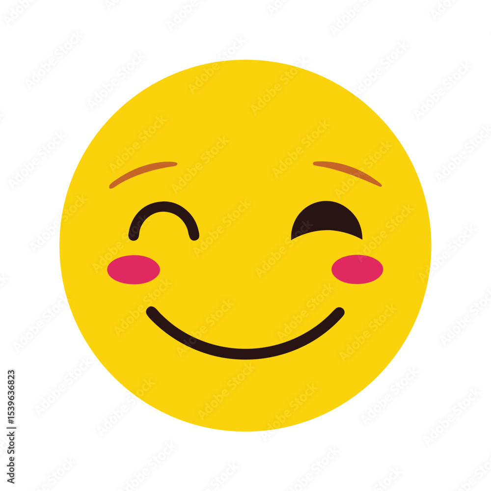 Fototapeta premium Blinking Emoticon with Wink and Smile