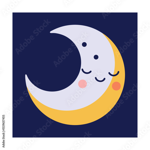 Emoticon Hugging the Moon Softly and Calmly