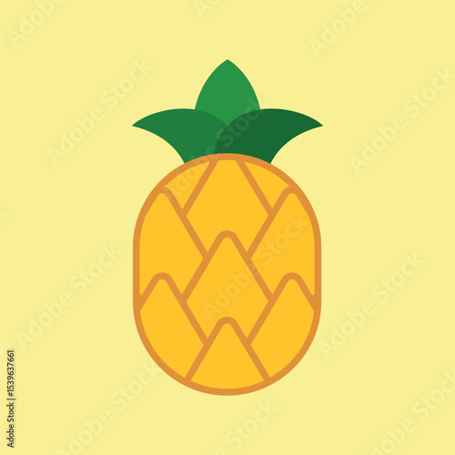 Cartoon-style pineapple icon, ideal for wellness apps and fruity content.