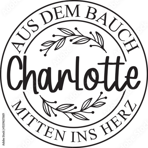 Charlotte's Personalized Floral Wreath Stamp From Belly to Heart