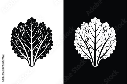 Kale Icon Vector. Healthy Vegetable Silhouette for Web and Packaging Use