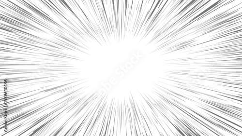 abstract grey ray exploding on white background