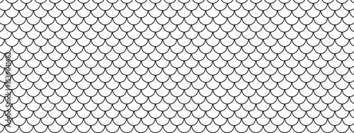  Mermaid tail pattern. Snake, fish, dragon scale background. Monochrome abstract japanese or chinese backdrop. Vector wallpapers
