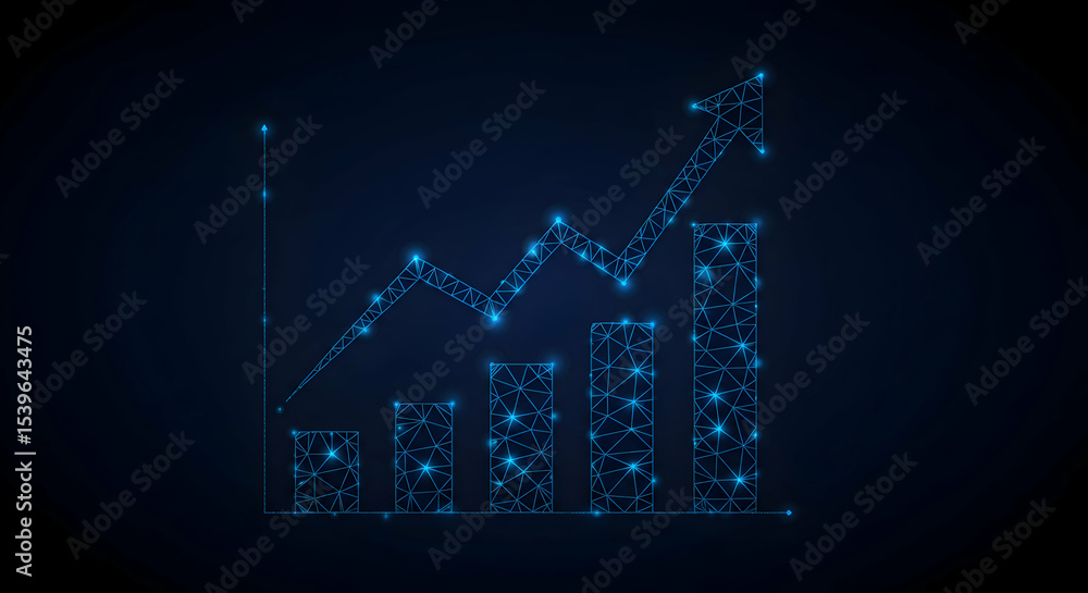 Naklejka premium Abstract Growth Chart Design Mockup For Business Presentation
