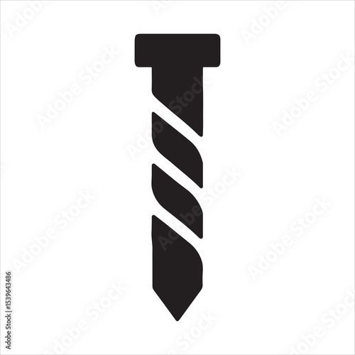 Detailed drill bit vector illustration for industrial design