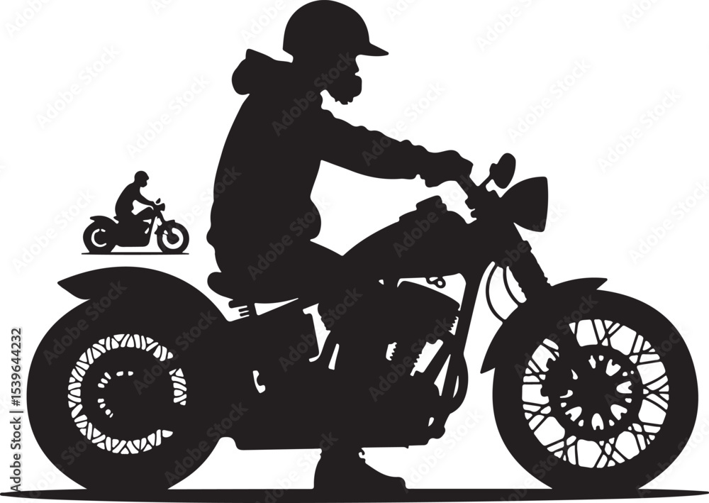 Fototapeta premium motorcycle rider silhouette, bike, motorcycle, silhouette, vector, motorbike, motocross, sport, bicycle, motor, biker, illustration, rider, race, speed, child, cross, extreme, transport, riding, jump,