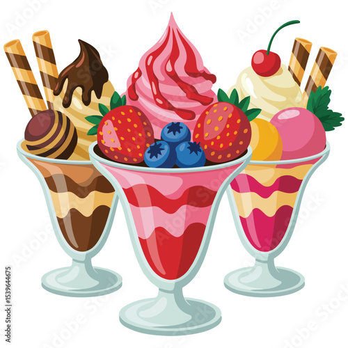 fruits parfait illustration isolated vector on white background