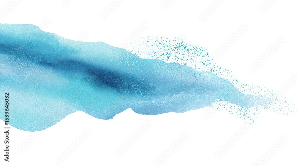 Fototapeta premium A soft blue watercolor splash creating an elegant design element.