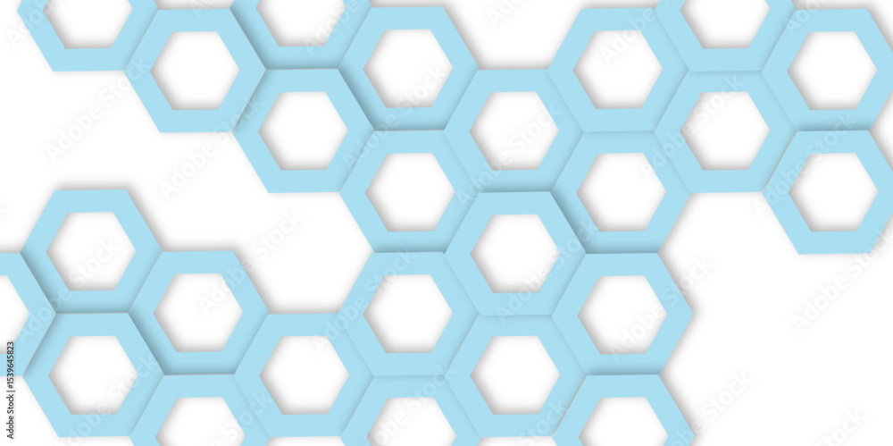 Fototapeta premium Abstract geometric technology out color line hexagon polygonal honeycomb luxury pattern vector background.