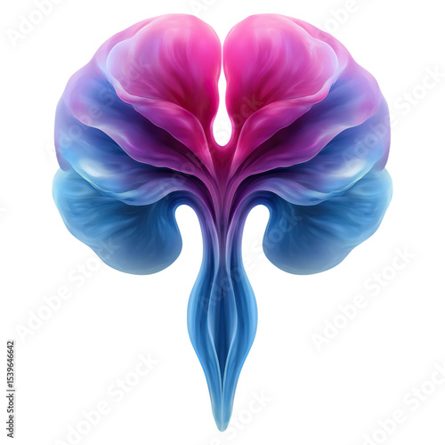 Urinary stress from pelvic floor concept. A vibrant abstract representation of spiritual concepts.