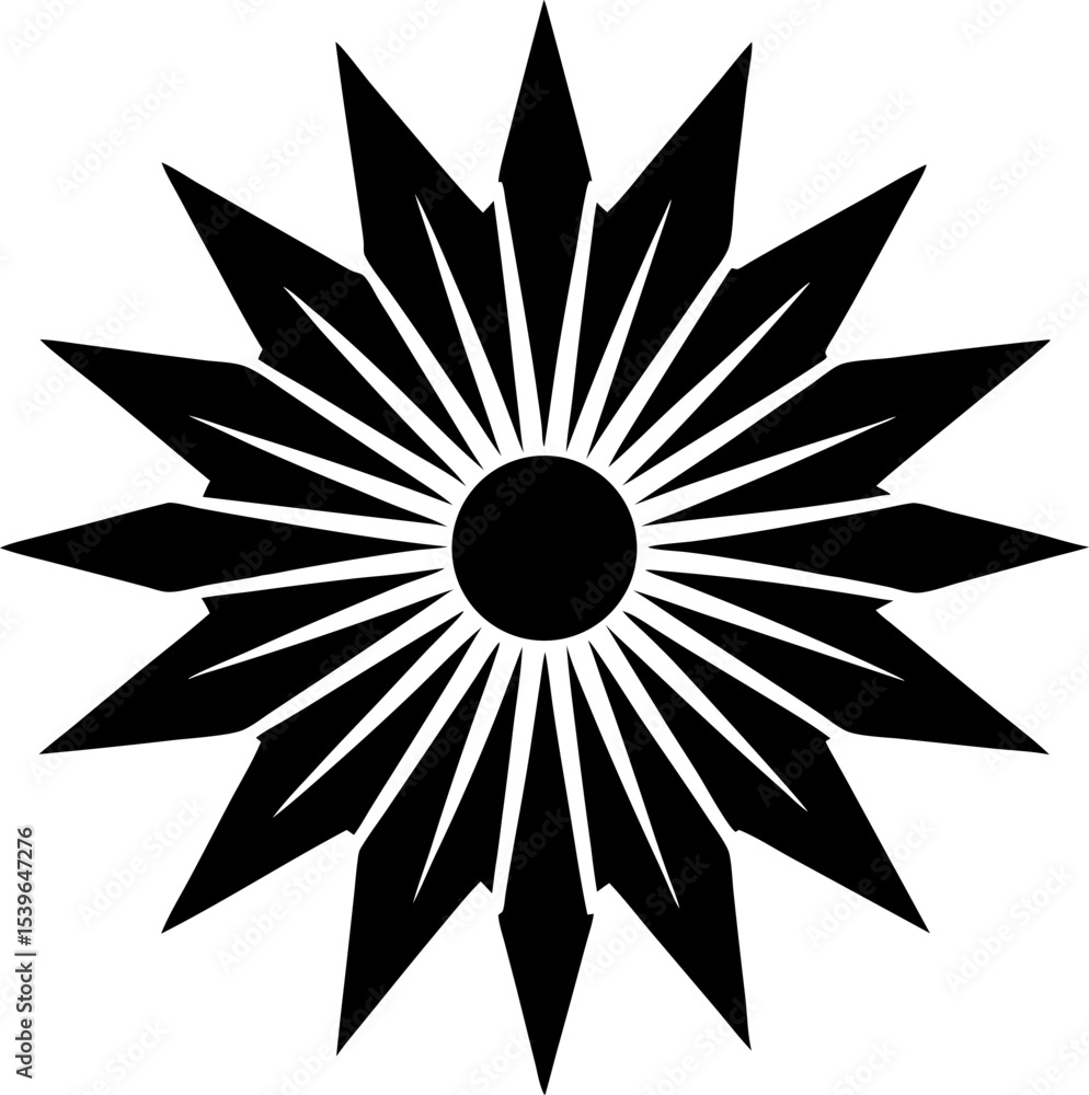 Obraz premium Dynamic sunburst design featuring an intricate