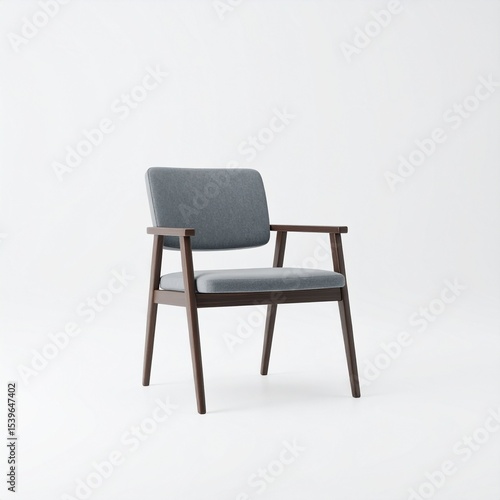 Wallpaper Mural Modern Gray Armchair on White Background Minimalist Furniture Design. Torontodigital.ca