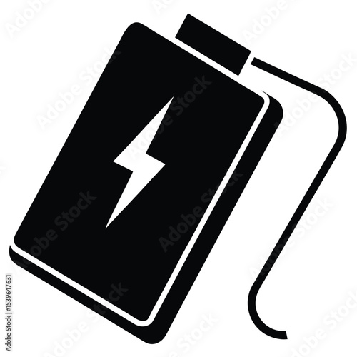 A portable power bank icon for charging devices vector template design illustration
