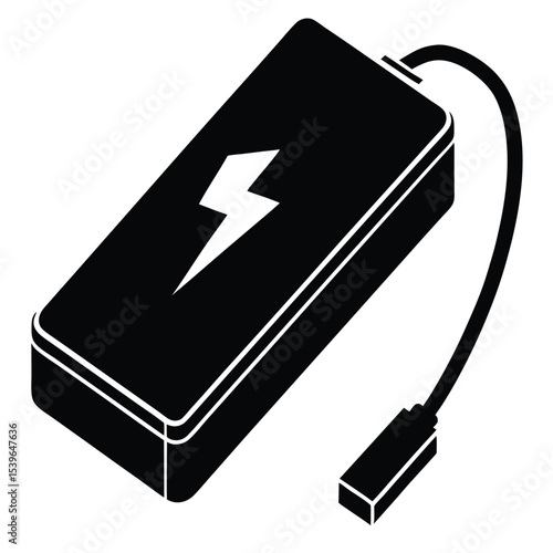 A portable power bank icon for charging devices vector template design illustration
