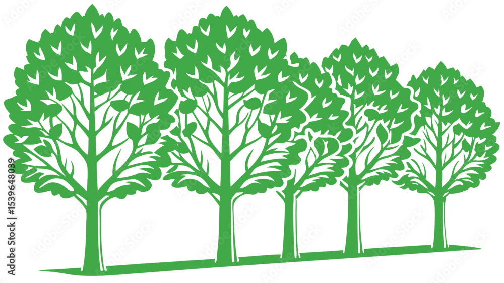 Obraz premium minimal CAD tree line drawing side view architect. 