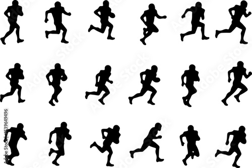 American Football Player vector Silhouettes Graphics