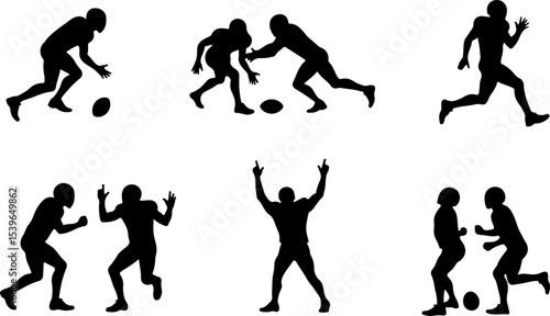 Wallpaper Mural American Football Player vector Silhouettes Graphics Torontodigital.ca