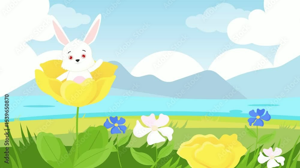 Rabbit in the garden motion graphics animation Rabbit in the garden motion graphics animation
