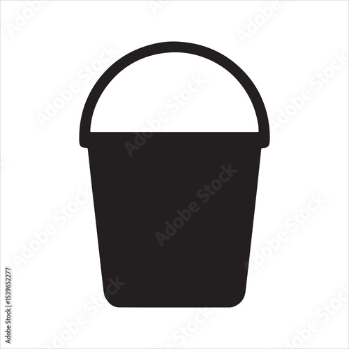 Detailed vector illustration of a metal bucket