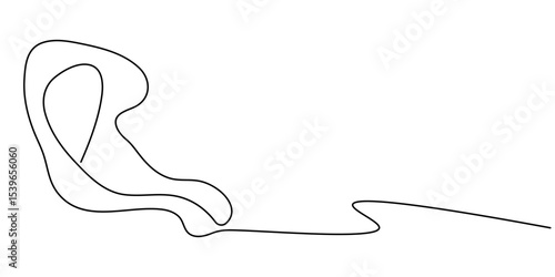 Chicken hindquarter one line continuous drawing. Fresh chicken meat continuous one line illustration. Vector minimalist linear illustration, Fried Chicken Single Line Icon, One Continuous Line Drawing