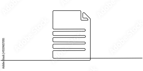 documents continuous one line drawing, Clipboard with checklist icon  continuous one line drawing of outline vector illustration, One continuous line vector drawing of a folder. Outline documents