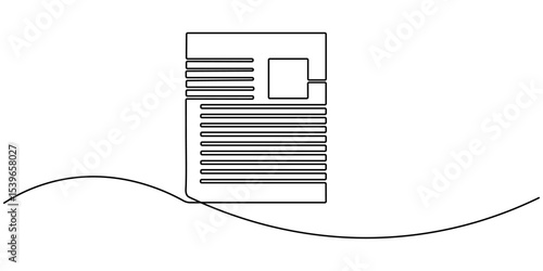 documents continuous one line drawing, Clipboard with checklist icon  continuous one line drawing of outline vector illustration, One continuous line vector drawing of a folder. Outline documents