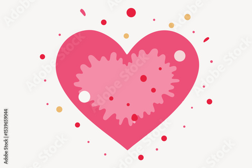 A Pink Heart Burst Valentine's Day Love Design Element
