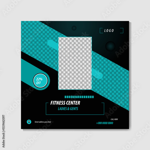 social media post design template for fitness center