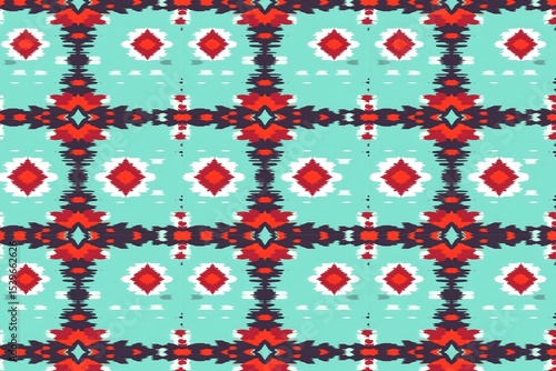 Seamless Colorful Ikat Pattern – Traditional Ethnic Textile for Fabric, Print, or Wallpaper