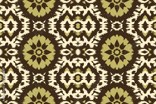Seamless Colorful Ikat Pattern – Traditional Ethnic Textile for Fabric, Print, or Wallpaper