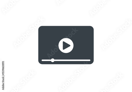 Free Download A stylized dark video player with a play button and a progress bar - GFXLoad
