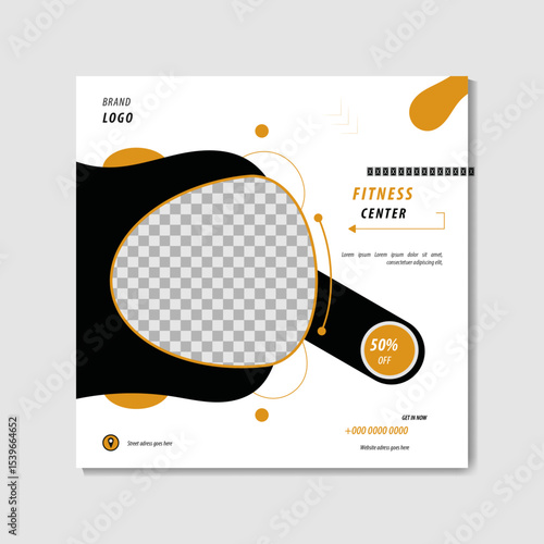 social media post design template for fitness center