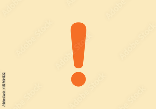 Wallpaper Mural An orange exclamation mark symbol is centered on a peach background Torontodigital.ca