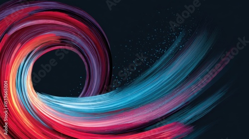 Colors Night Revolution concept. Colorful abstract wave design with dynamic motion and sparkles.