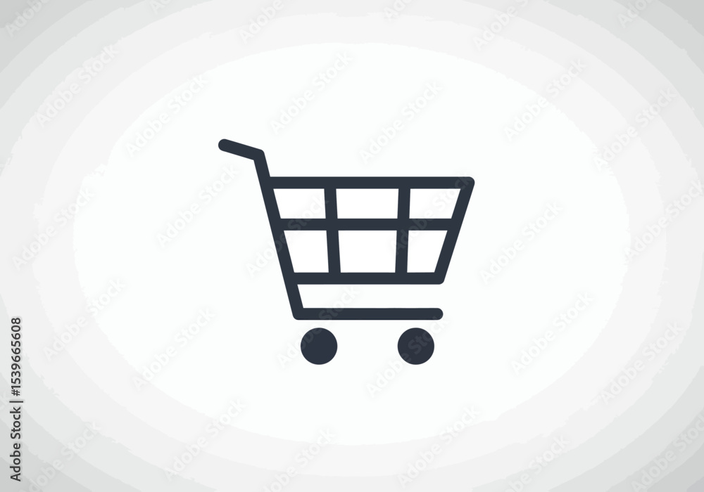 Isolated dark shopping cart icon with a handle grid two wheels centered on white with textured background Isolated dark shopping cart icon with a handle grid two wheels centered on white with textured background