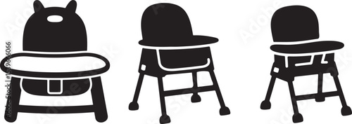 Cute Baby High Chair Icon for Childcare or Nursery