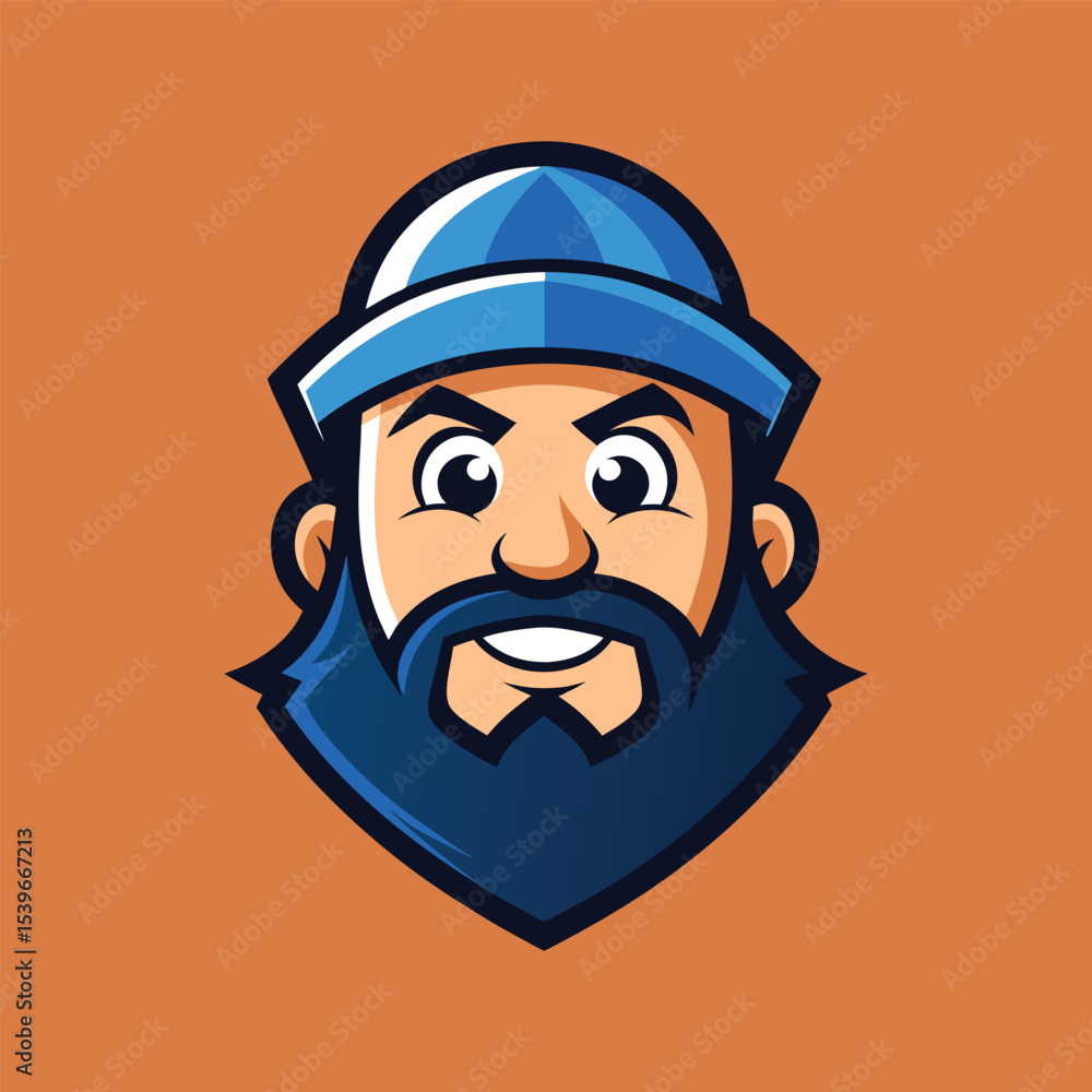 Obraz premium Man in Cap Icon Badge – Esports Logo, Sports Team Emblem, Gamer Avatar Design, Mascot Style Vector for Gaming Brands and Competitive Teams