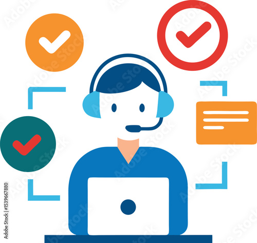 Illustrated Customer Service Support Concept With Team