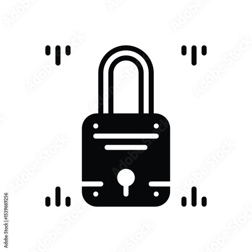Black solid  icon for locked