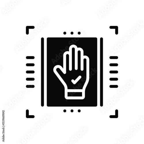 Black solid  icon for access denied