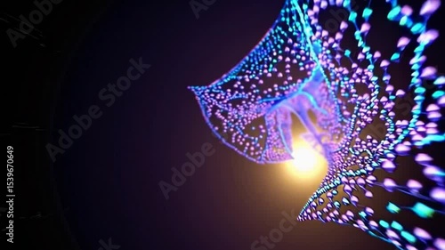 Vibrant Abstract Visualization of a Colorful Digital Tunnel with Light Patterns and Swirling Effects