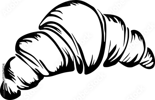 Croissant – Black Lineart Vector Bakery Food Logo