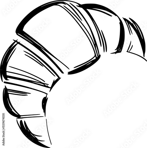 Croissant – Black Lineart Vector Bakery Food Logo
